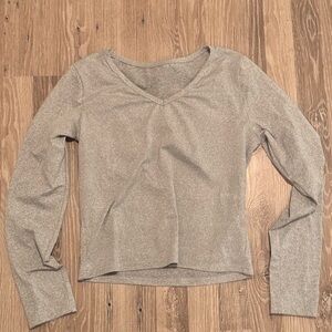 Gray Long Sleeve Women's Top